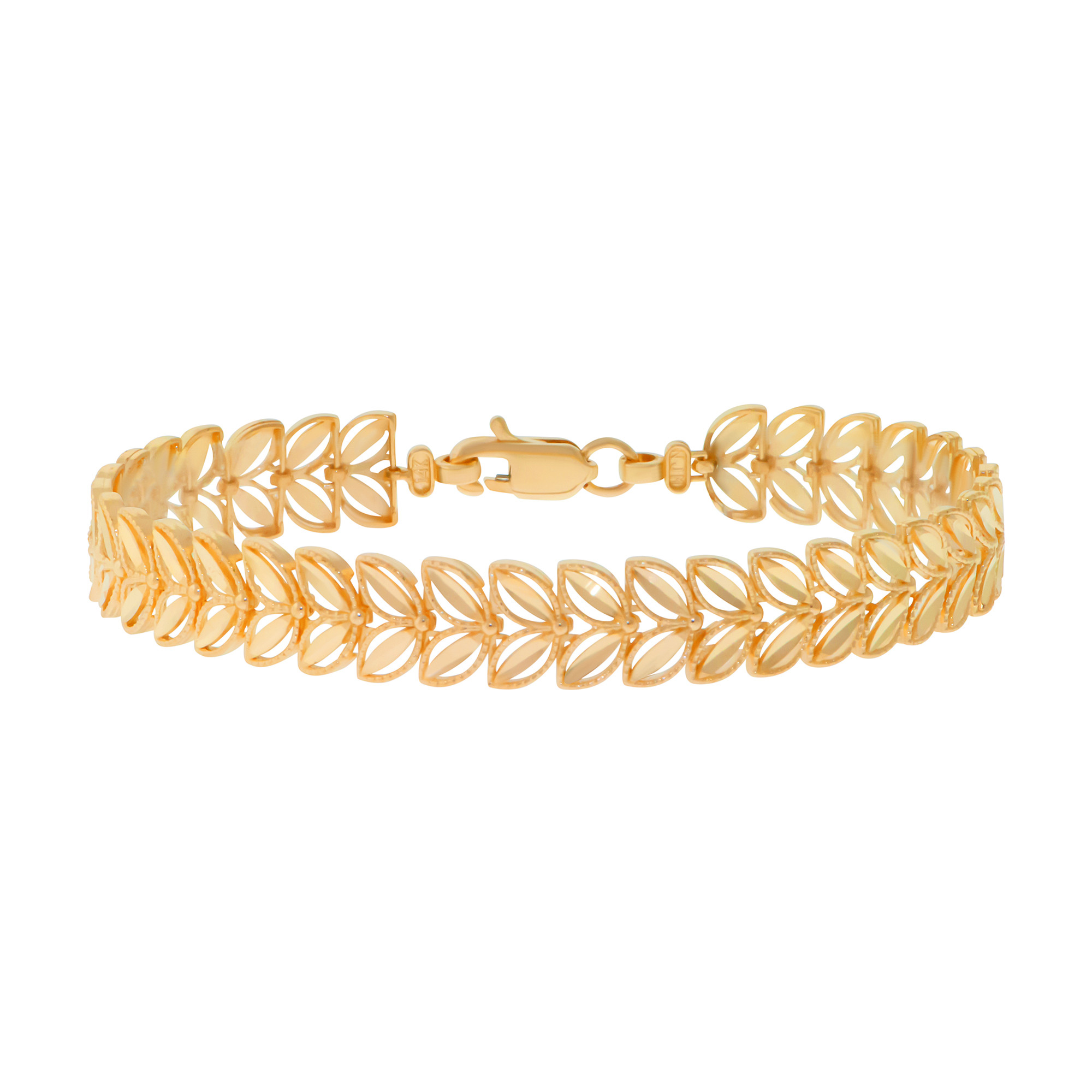 14k Yellow Gold 9mm Diamond Cut Bracelet 8 Inches